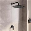 DEGHI Set incasso doccia con braccio 35 cm e soffione 30 cm nero opaco - Ketra