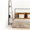 DEGHI Libreria angolare 35x180h cm in acciaio nero ed effetto rovere - Emyl