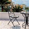 DEGHI Sedia da giardino in metallo con decorazione con mosaico - Otranto
