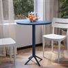 DEGHI Tavolo da pranzo rotondo 60 cm blu oceano in polipropilene - Sonny