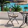 DEGHI Sedia da giardino in metallo seduta decorata con mosaico - Otranto