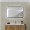 DEGHI Specchio da bagno 3 led 80x100 cm con luce perimetrale retroilluminato e antiappannante blu oceano - Elevia