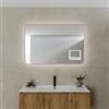 DEGHI Specchio da bagno 3 led 80x120 cm con luce perimetrale retroilluminato e antiappannante moka - Elevia