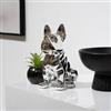 DEGHI Figura decorativa a forma di bulldog in gres porcellanato argento