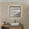 DEGHI Specchio da bagno 3 led 80x80 cm con luce perimetrale retroilluminato e antiappannante nero opaco - Elevia