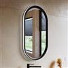 DEGHI Specchio da bagno 3 led 50x90 cm con luce perimetrale retroilluminato e antiappannante nero opaco - Drest