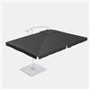 DEGHI Telo di ricambio per ombrellone 3x2 m in poliestere grigio con flap - Milos