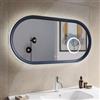 DEGHI Specchio da bagno 3 led 55X100 cm luce perimetrale retroilluminato con antiappannante e ingranditore blu oceano - Pulli