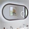 DEGHI Specchio da bagno 3 led 60x120 cm luce perimetrale retroilluminato con antiappannante e ingranditore grigio cobalto - Pulli