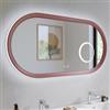 DEGHI Specchio da bagno 3 led 60x120 cm luce perimetrale retroilluminato con antiappannante e ingranditore rosa corallo - Pulli