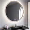 DEGHI Specchio da bagno 3 led Ø 100 cm retroilluminato con antiappannante moka - Bruns