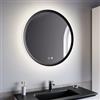 DEGHI Specchio da bagno 3 led Ø 80 cm retroilluminato con antiappannante nero opaco - Bruns