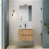 DEGHI Mobile bagno sospeso 60 cm rovere acero cannettato con lavabo - Konai plus