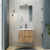 DEGHI Mobile bagno sospeso 60 cm rovere acero cannettato con lavabo in resina - Konai plus