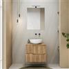 DEGHI Mobile bagno sospeso 60 cm rovere acero cannettato con top - Konai plus