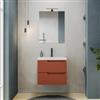 DEGHI Mobile bagno sospeso 60 cm terracotta cannettato con lavabo in resina - Konai plus