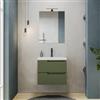 DEGHI Mobile bagno sospeso 60 cm verde nordico cannettato con lavabo in resina - Konai plus