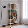 DEGHI Libreria 80x160h cm rovere e bianco con 9 vani - Levy