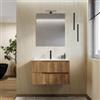 DEGHI Mobile bagno sospeso 80 cm rovere acero cannettato con lavabo - Konai plus