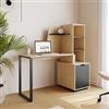 DEGHI Scrivania 50x137 h cm effetto rovere chiaro e nero con libreria - Electa