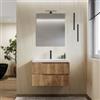DEGHI Mobile bagno sospeso 80 cm rovere acero cannettato con lavabo in resina - Konai plus