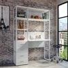 DEGHI Libreria 120x180h cm bianco con scrivania e 4 cassetti - Apta