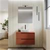 DEGHI Mobile bagno sospeso 80 cm terracotta cannettato con top - Konai plus