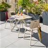 DEGHI Tavolo da giardino 75x75 cm in alluminio crema con top effetto marmo - Dyeg