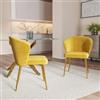 DEGHI Set 2 sedie velluto senape con gambe in metallo oro - Halima