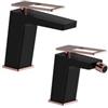 DEGHI Set lavabo e bidet in ottone nero oro rosa - Thano
