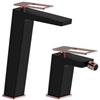 DEGHI Set lavabo alto e bidet in ottone nero oro rosa - Thano