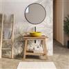 DEGHI Mobile bagno a terra sottolavabo 80 cm in legno di acacia - Nara