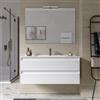 DEGHI Mobile bagno sospeso 100 cm 2 cassetti bianco opaco cannettato con lavabo - Morea