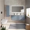 DEGHI Mobile bagno sospeso 140 cm carta da zucchero con lavabo doppia vasca - Cuki