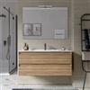 DEGHI Mobile bagno sospeso 100 cm 2 cassetti rovere acero cannettato con lavabo - Morea