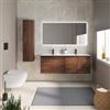 DEGHI Mobile bagno sospeso 140 cm rovere deciso opaco con lavabo doppia vasca - Cuki