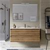 DEGHI Mobile bagno sospeso 100 cm 2 cassetti rovere america cannettato con lavabo - Morea