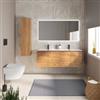 DEGHI Mobile bagno sospeso 140 cm rovere gold con lavabo doppia vasca - Cuki