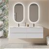 DEGHI Mobile bagno sospeso 160 cm bianco opaco con cassetti e lavabo doppia vasca - Cuki