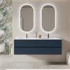DEGHI Mobile bagno sospeso 160 cm blu esotico con cassetti e lavabo doppia vasca - Cuki