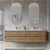 DEGHI Mobile bagno sospeso 160 cm 4 cassetti rovere america cannettato con lavabo - Morea