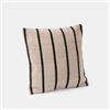 DEGHI Cuscino sfoderabile 45x45 cm in cotone naturale con strisce nere