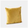 DEGHI Cuscino sfoderabile 45x45 cm in velluto senape e cotone beige
