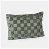 DEGHI Cuscino sfoderabile 60x40 cm in velluto verde