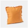 DEGHI Cuscino sfoderabile 45x45 cm in cotone senape con frange