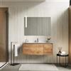 DEGHI Mobile bagno sospeso 100 cm con cassetto e anta rovere gold con lavabo - Edith