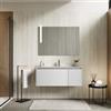 DEGHI Mobile bagno sospeso 100 cm con cassetto e anta bianco opaco con lavabo - Edith