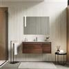 DEGHI Mobile bagno sospeso 100 cm con cassetto e anta rovere deciso con lavabo - Edith