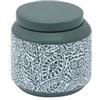 DEGHI Contenitore d'appoggio in ceramica verde con decorazioni - Mediterranea