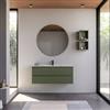 DEGHI Mobile bagno sospeso 120 cm verde nordico cannettato con lavabo e specchio - Gaia